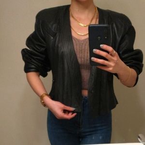 Vintage black leather jacket